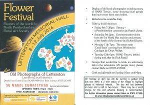Leaflet describing Letterston Memorial Hall Flower Festival