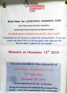 Friday Venue relaunch 8.30 to 12 noon 15th November 2019