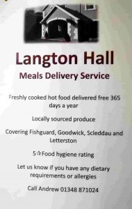 Poster for Langton Hall Meal Service