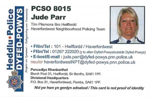 PCSO Jude Parr contact details
