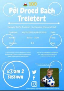Poster for Football Tots sport at Letterston Memorial Hall 1st December 2021
