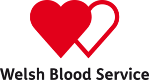 Welsh Blood Service Logo showing two hearts