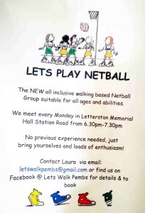 Poster for Walking Netball activity