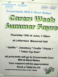 Carers Week Summer Fayre 12 June Book a Table £5